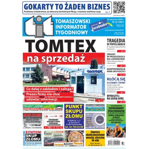 TIT - Tomaszowski Informator Tygodniowy nr 32 (1827) z 15 sierpnia 2025r.