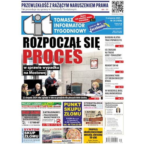 TIT - Tomaszowski Informator Tygodniowy nr 35 (1830) z 5 września 2025r.