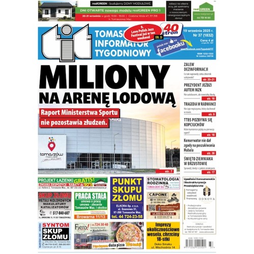 TIT - Tomaszowski Informator Tygodniowy nr 37 (1832) z 19 września 2025r.
