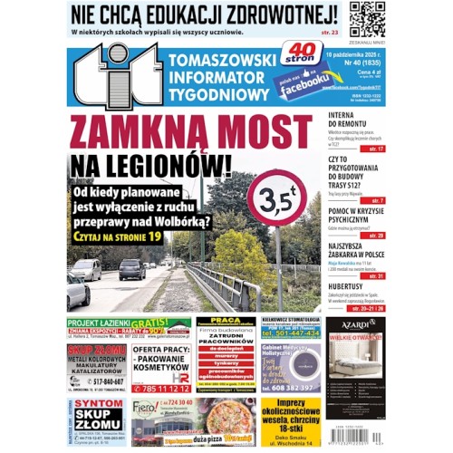 TIT - Tomaszowski Informator Tygodniowy nr 40 (1835) z 10 października 2025r.