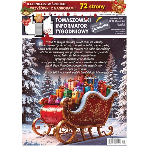 TIT - Tomaszowski Informator Tygodniowy nr 50-51 (1845-1846) z 19 grudnia 2025r.