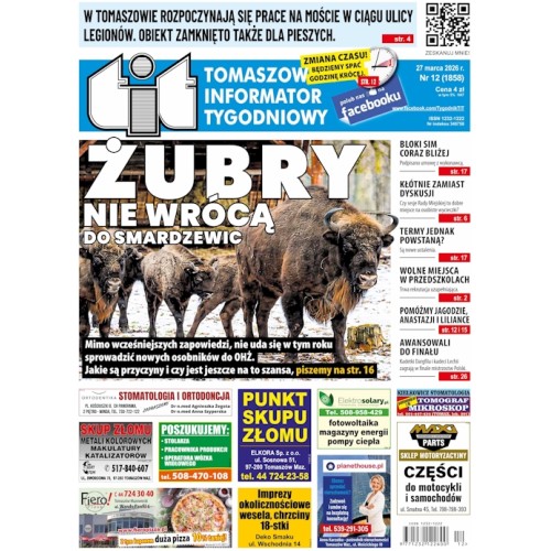 TIT - Tomaszowski Informator Tygodniowy nr 12 (1858) z 27 marca 2026r.
