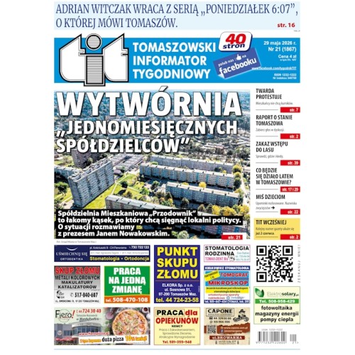 TIT - Tomaszowski Informator Tygodniowy nr 21 (1867) z 29 maja 2026r.
