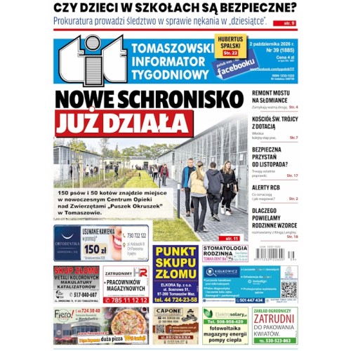 TIT - Tomaszowski Informator Tygodniowy nr 39 (1885) z 2 października 2026r.