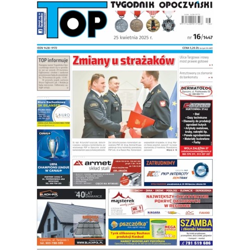 TOP - Tygodnik Opoczyński nr 16 (1447) z 25 kwietnia 2025 r.