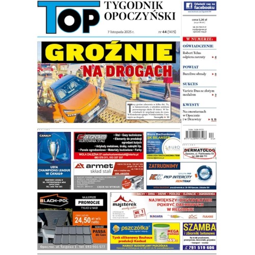TOP - Tygodnik Opoczyński nr 44 (1475) z 7 listopada 2025 r.