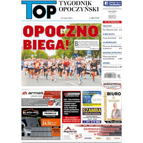 TOP - Tygodnik Opoczyński nr 20 (1502) z 22 maja 2026 r.