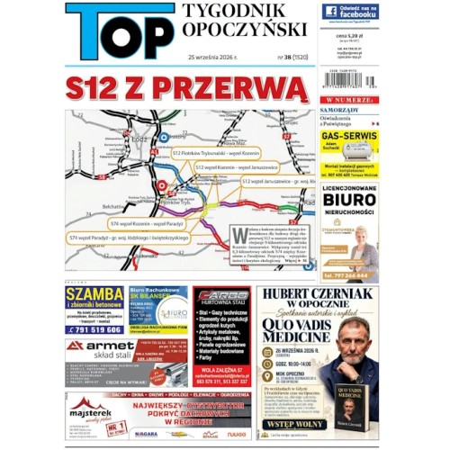 TOP - Tygodnik Opoczyński nr 38 (1520) z 25 września 2026 r.